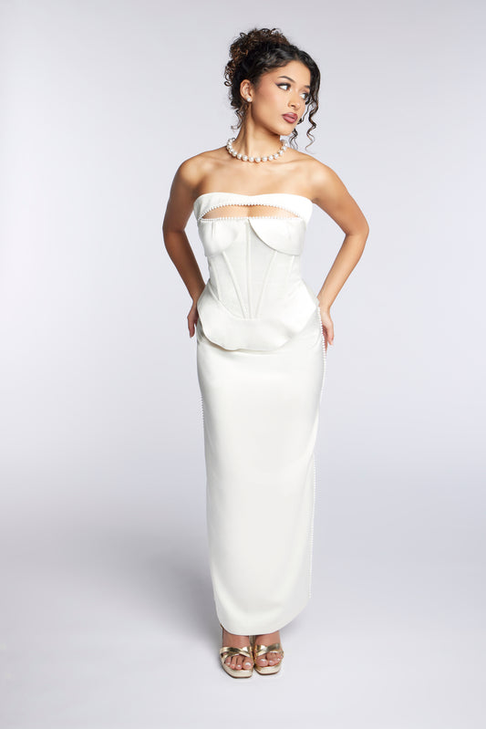 Juliana Satin Peplum Bridal Corset