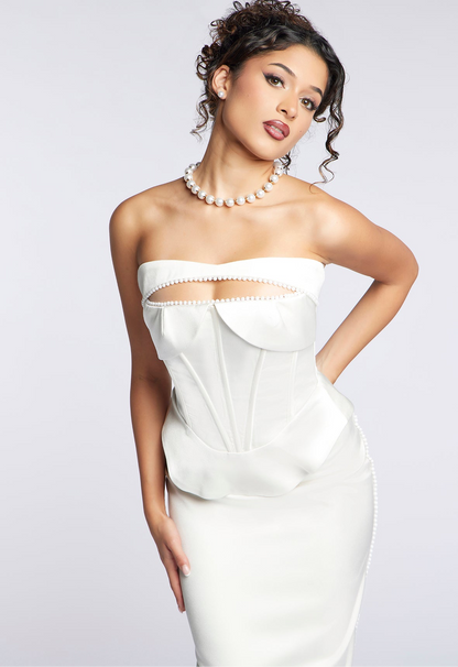 Juliana Satin Peplum Bridal Corset