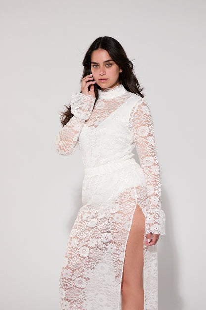 Sustainable and Eco-friendly Lace Bodysuit Made Ethically From Recycled Plastic Water Bottles